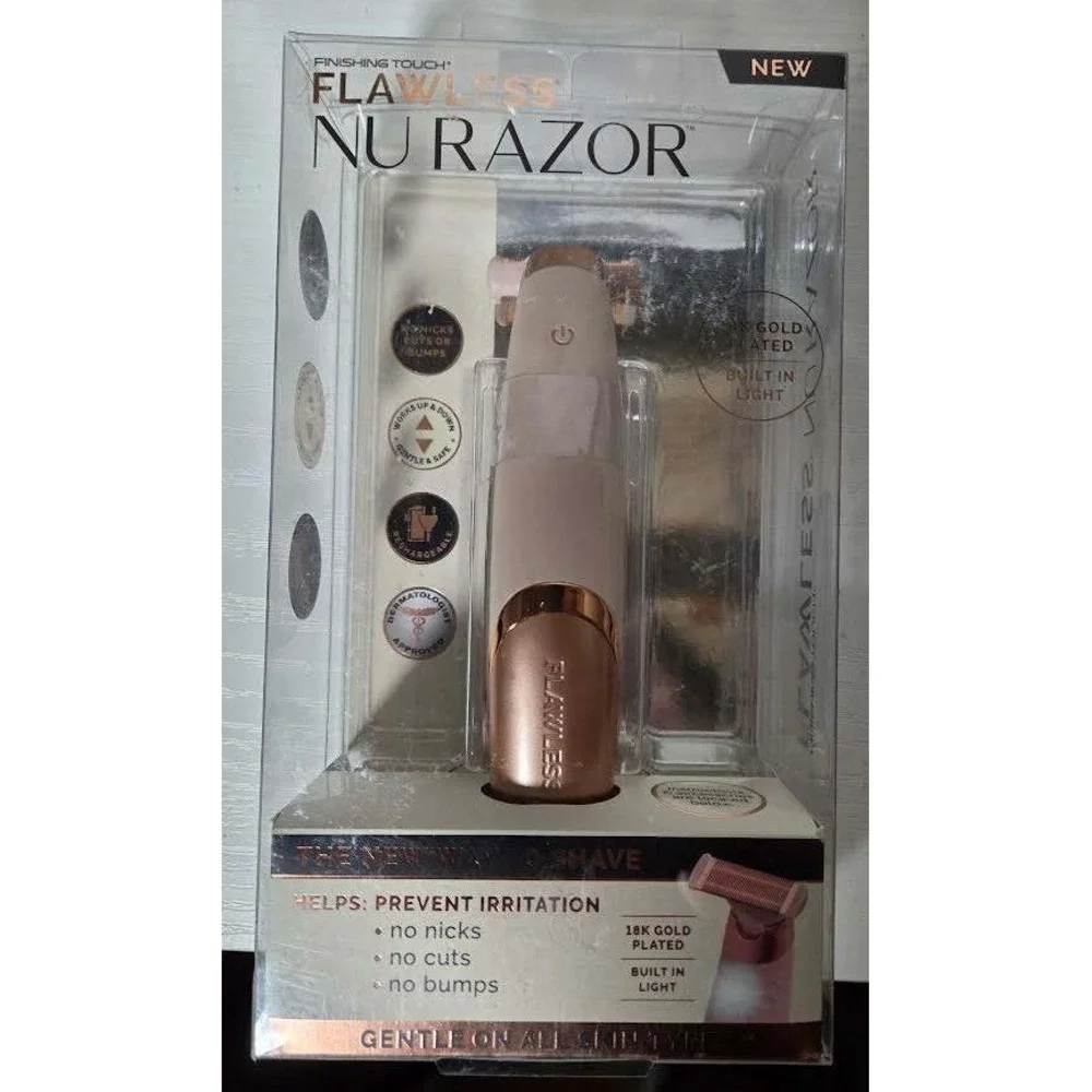 Finishing Touch Flawless Nu Razor Rose Gold Rechargeable Electric Shaver NEW